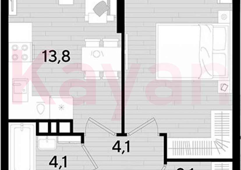 Продажа 1-комн. квартиры, 39.5 кв.м фото 0