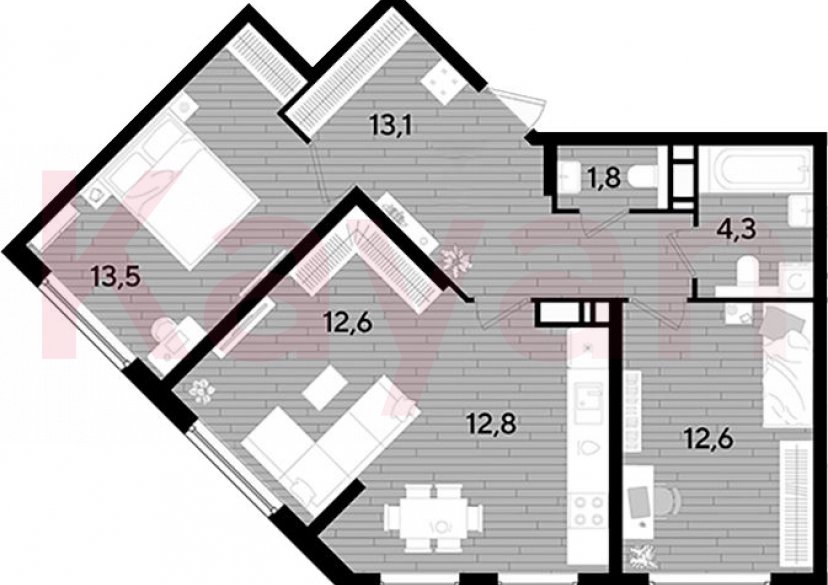 Продажа 2-комн. квартиры, 70.7 кв.м фото 0 Продажа 2-комн. квартиры, 70.7 кв.м фото 0