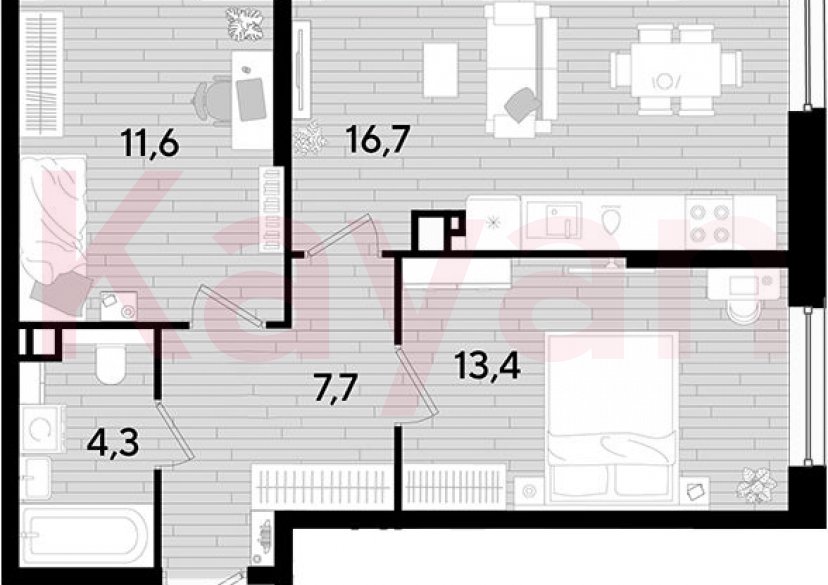 Продажа 2-комн. квартиры, 53.7 кв.м фото 0 Продажа 2-комн. квартиры, 53.7 кв.м фото 0