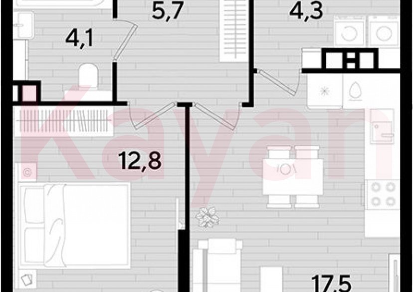 Продажа 1-комн. квартиры, 44.4 кв.м фото 0 Продажа 1-комн. квартиры, 44.4 кв.м фото 0