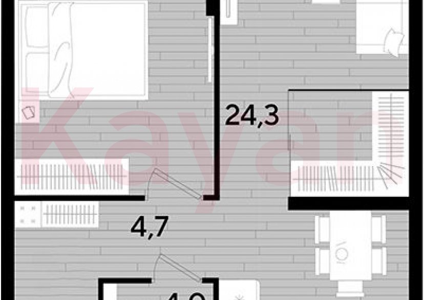 Продажа 1-комн. квартиры, 47.7 кв.м фото 0