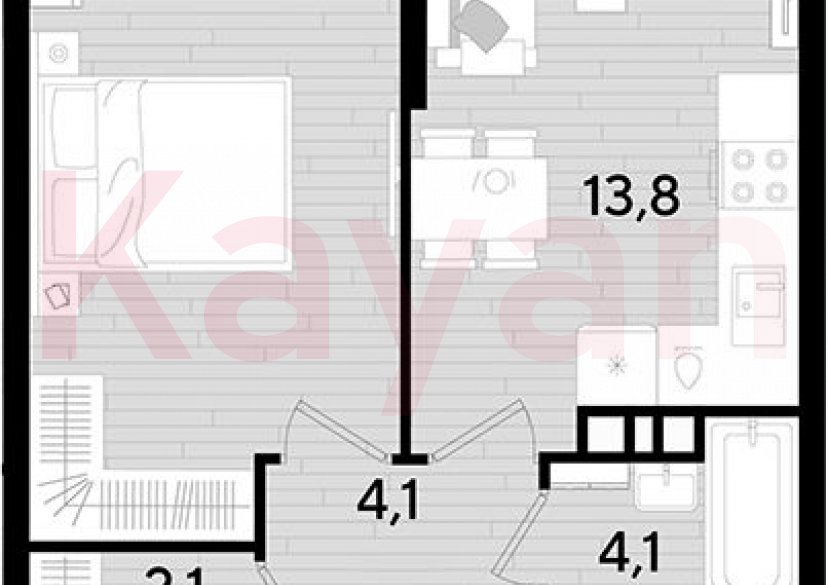Продажа 1-комн. квартиры, 39.5 кв.м фото 0