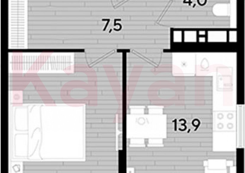 Продажа 1-комн. квартиры, 42.7 кв.м фото 0