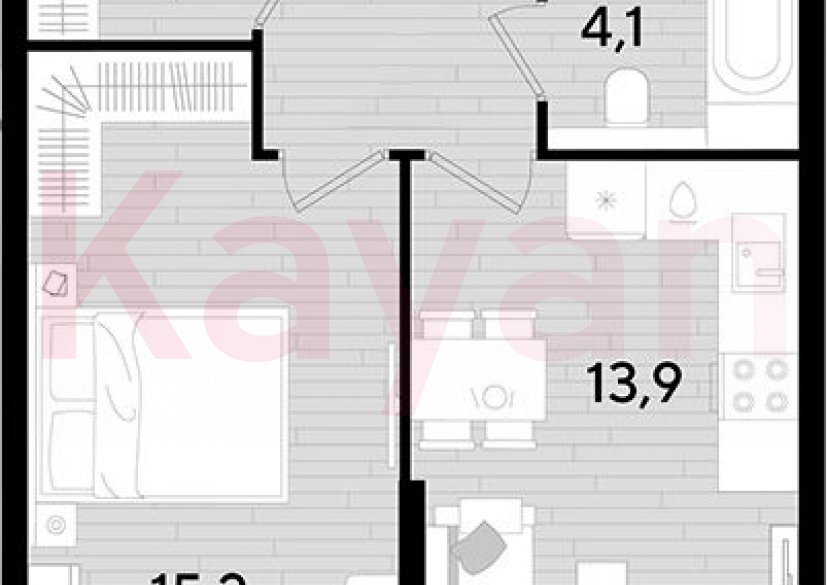 Продажа 1-комн. квартиры, 39.8 кв.м фото 0