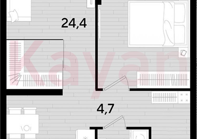 Продажа 1-комн. квартиры, 47.9 кв.м фото 0