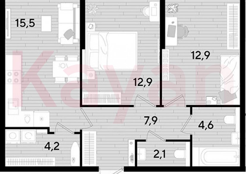 Продажа 2-комн. квартиры, 60.1 кв.м фото 0 Продажа 2-комн. квартиры, 60.1 кв.м фото 0