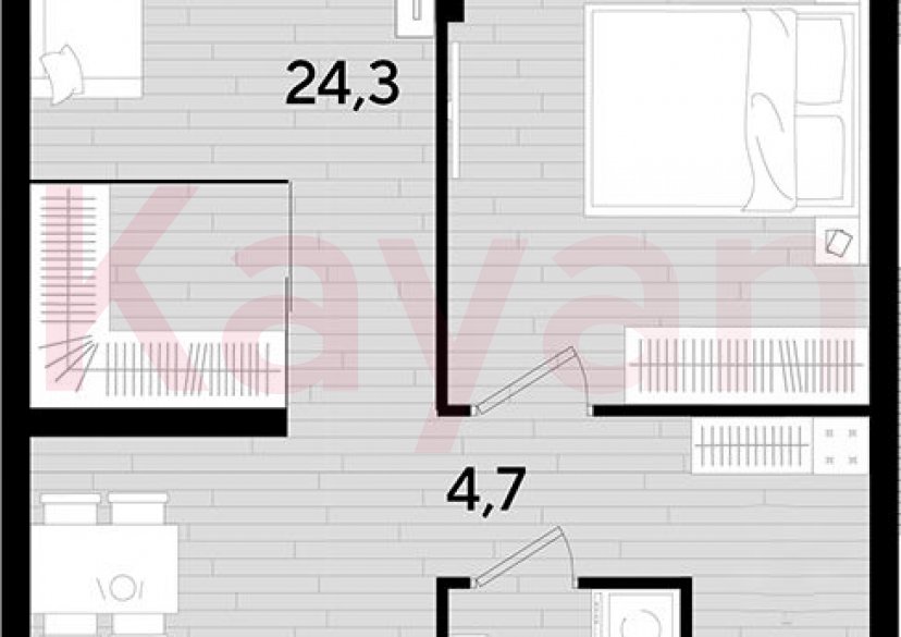 Продажа 1-комн. квартиры, 47.7 кв.м фото 0
