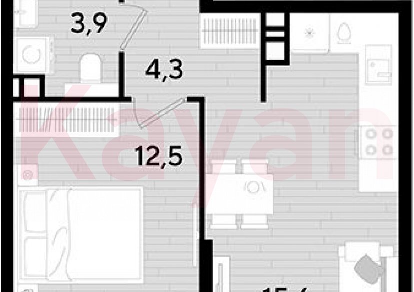 Продажа 1-комн. квартиры, 36.3 кв.м фото 0