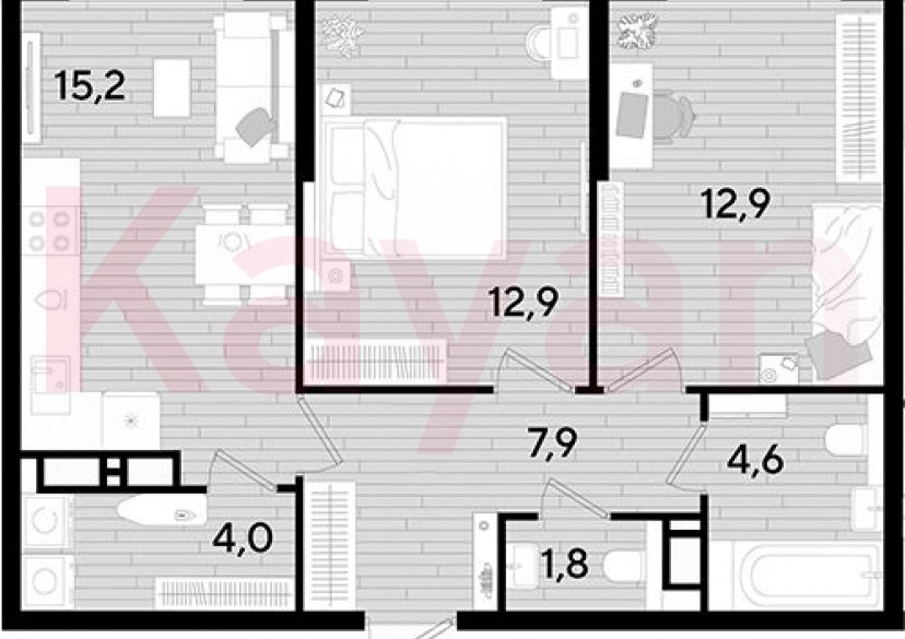 Продажа 2-комн. квартиры, 59.3 кв.м фото 0 Продажа 2-комн. квартиры, 59.3 кв.м фото 0