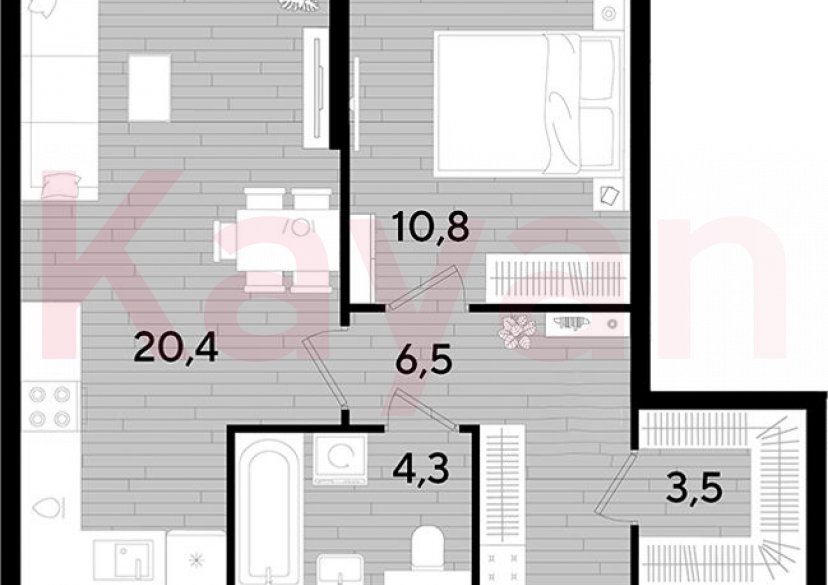 Продажа 1-комн. квартиры, 45.5 кв.м фото 0 Продажа 1-комн. квартиры, 45.5 кв.м фото 0