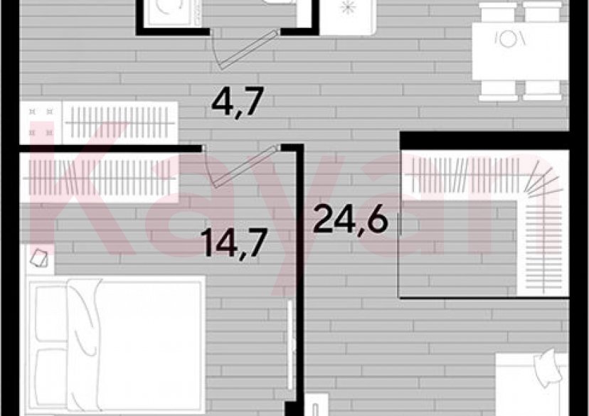 Продажа 1-комн. квартиры, 48.4 кв.м фото 0