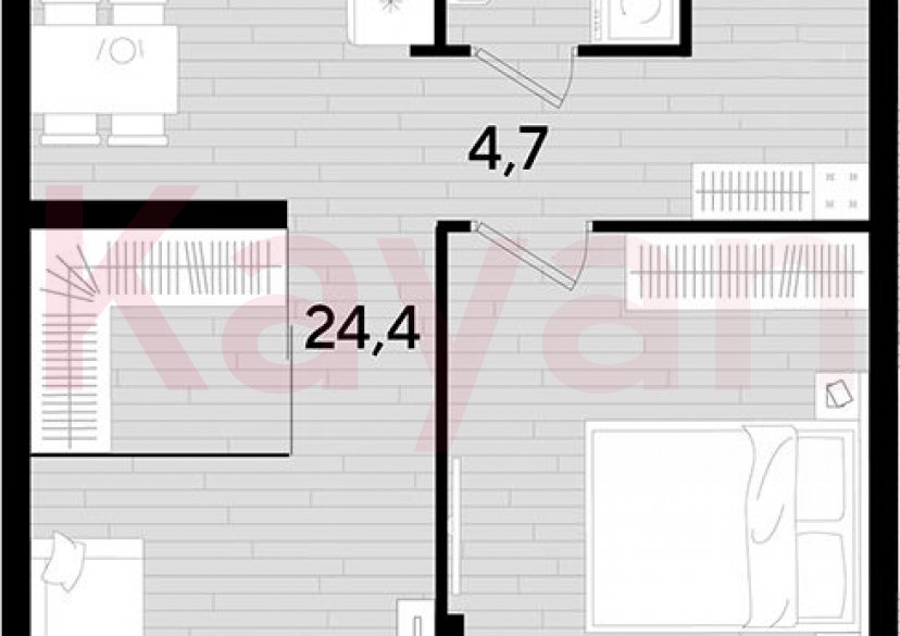Продажа 1-комн. квартиры, 47.9 кв.м фото 0