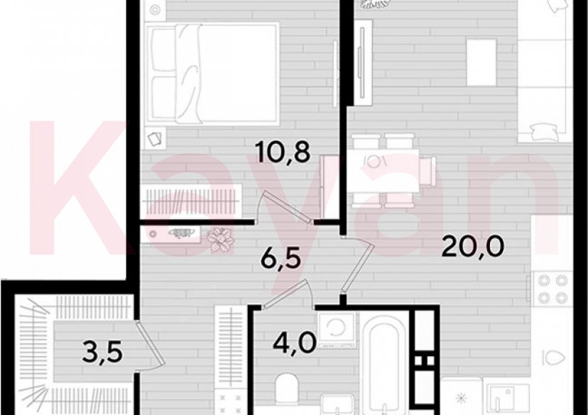 Продажа 1-комн. квартиры, 44.8 кв.м фото 0
