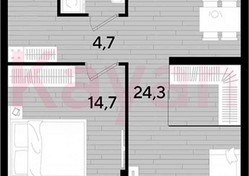 Продажа 1-комн. квартиры, 47.7 кв.м фото 0