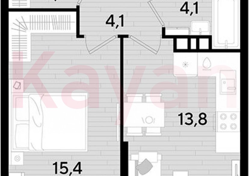 Продажа 1-комн. квартиры, 39.5 кв.м фото 0