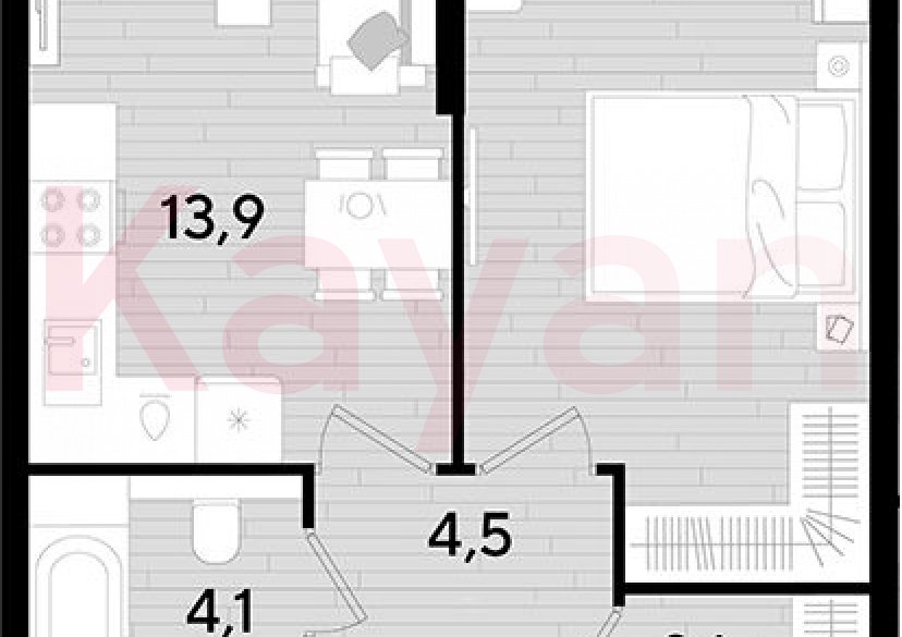 Продажа 1-комн. квартиры, 39.8 кв.м фото 0