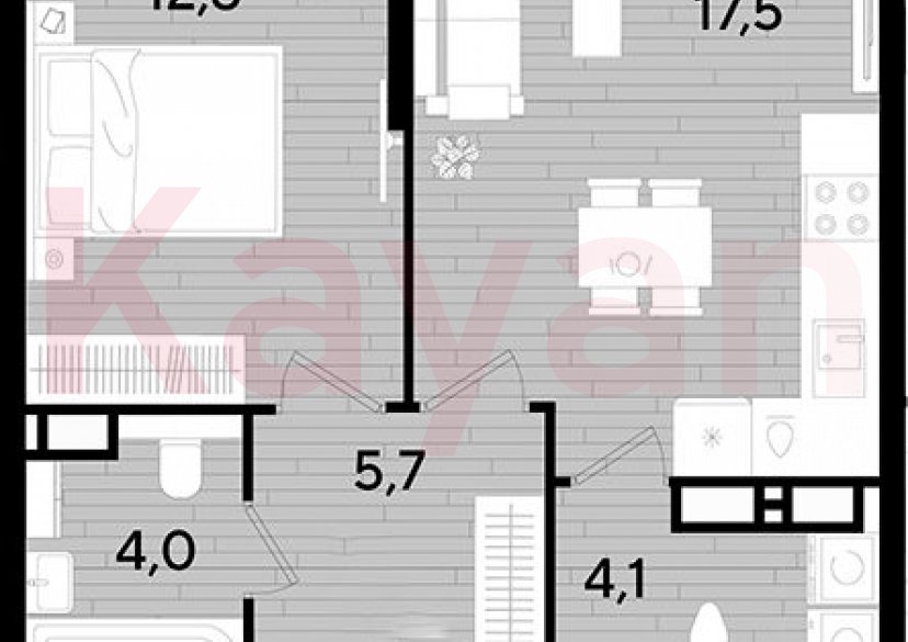 Продажа 1-комн. квартиры, 44.1 кв.м фото 0 Продажа 1-комн. квартиры, 44.1 кв.м фото 0