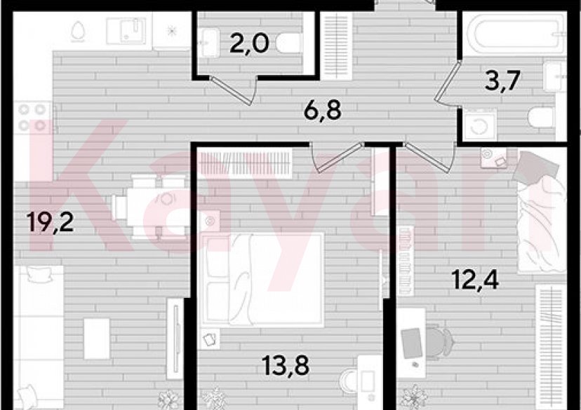 Продажа 2-комн. квартиры, 57.9 кв.м фото 0 Продажа 2-комн. квартиры, 57.9 кв.м фото 0