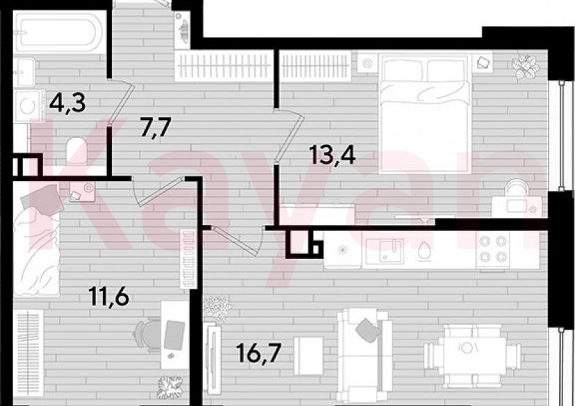 Продажа 2-комн. квартиры, 53.7 кв.м фото 0 Продажа 2-комн. квартиры, 53.7 кв.м фото 0