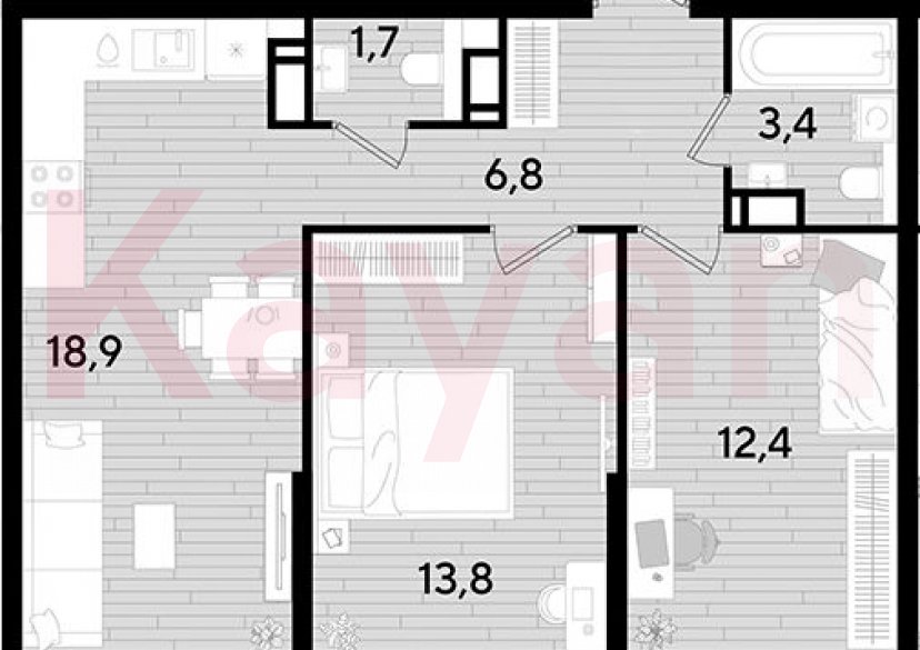 Продажа 2-комн. квартиры, 57 кв.м фото 0 Продажа 2-комн. квартиры, 57 кв.м фото 0
