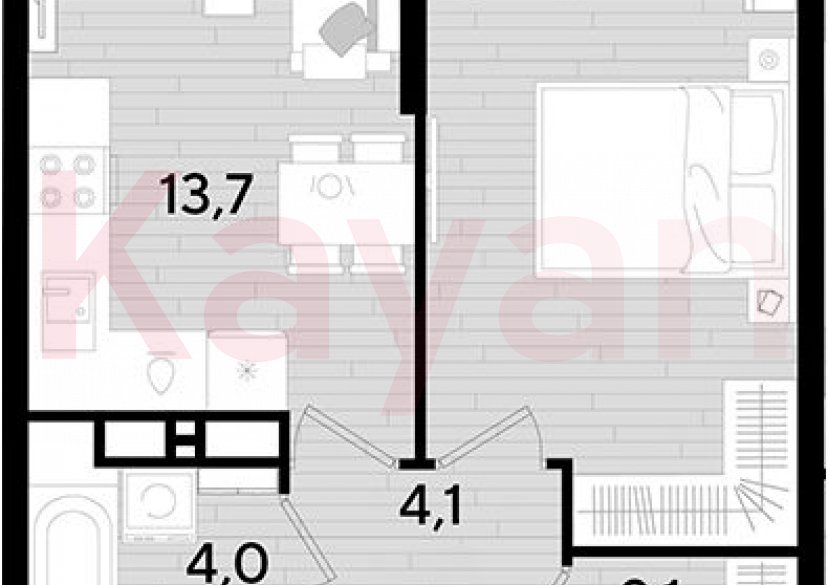 Продажа 1-комн. квартиры, 39.3 кв.м фото 0