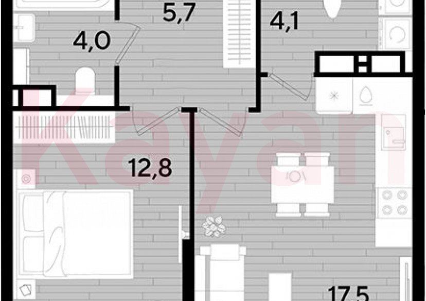 Продажа 1-комн. квартиры, 44.1 кв.м фото 0