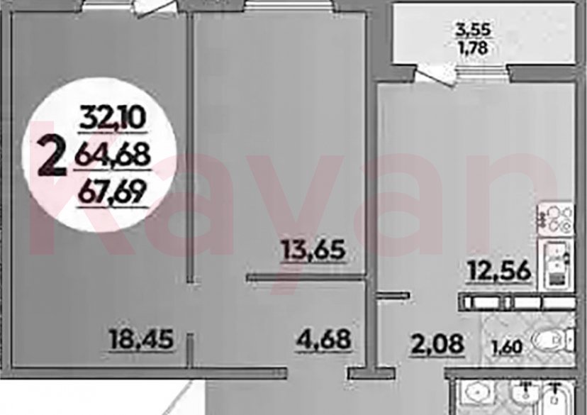 Продажа 2-комн. квартиры, 64.68 кв.м фото 0 Продажа 2-комн. квартиры, 64.68 кв.м фото 0