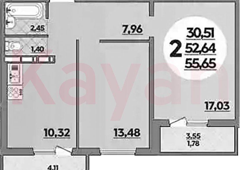 Продажа 2-комн. квартиры, 52.64 кв.м фото 0 Продажа 2-комн. квартиры, 52.64 кв.м фото 0