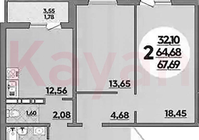 Продажа 2-комн. квартиры, 64.68 кв.м фото 0 Продажа 2-комн. квартиры, 64.68 кв.м фото 0