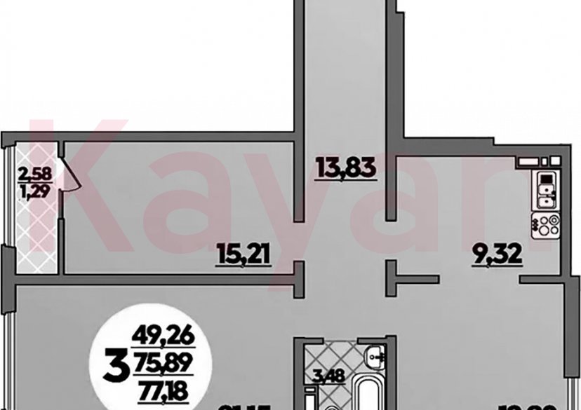 Продажа 2-комн. квартиры, 75.87 кв.м фото 0 Продажа 2-комн. квартиры, 75.87 кв.м фото 0