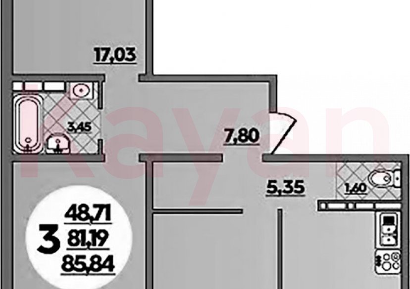 Продажа 3-комн. квартиры, 81.19 кв.м фото 0 Продажа 3-комн. квартиры, 81.19 кв.м фото 0