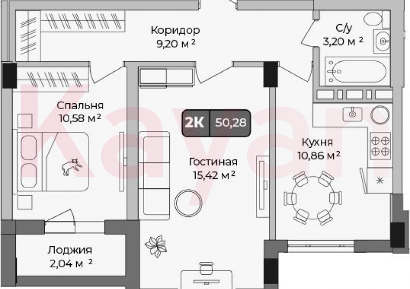Продажа 2-комн. квартиры, 49.26 кв.м фото 0