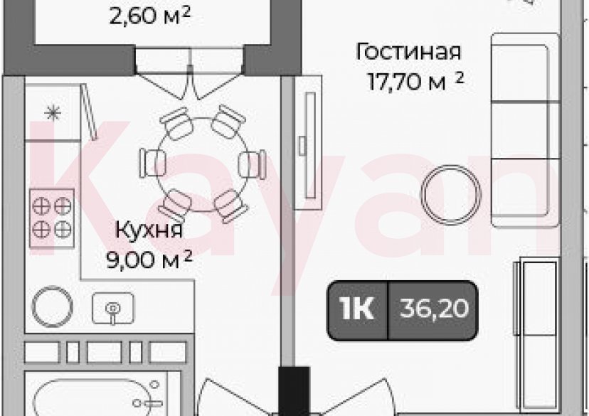 Продажа 1-комн. квартиры, 34.9 кв.м фото 0