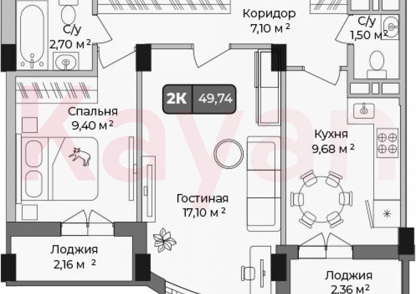 Продажа 2-комн. квартиры, 48.56 кв.м фото 0 Продажа 2-комн. квартиры, 48.56 кв.м фото 0