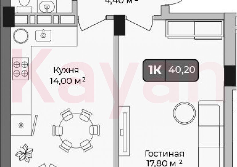 Продажа 1-комн. квартиры, 39.05 кв.м фото 0