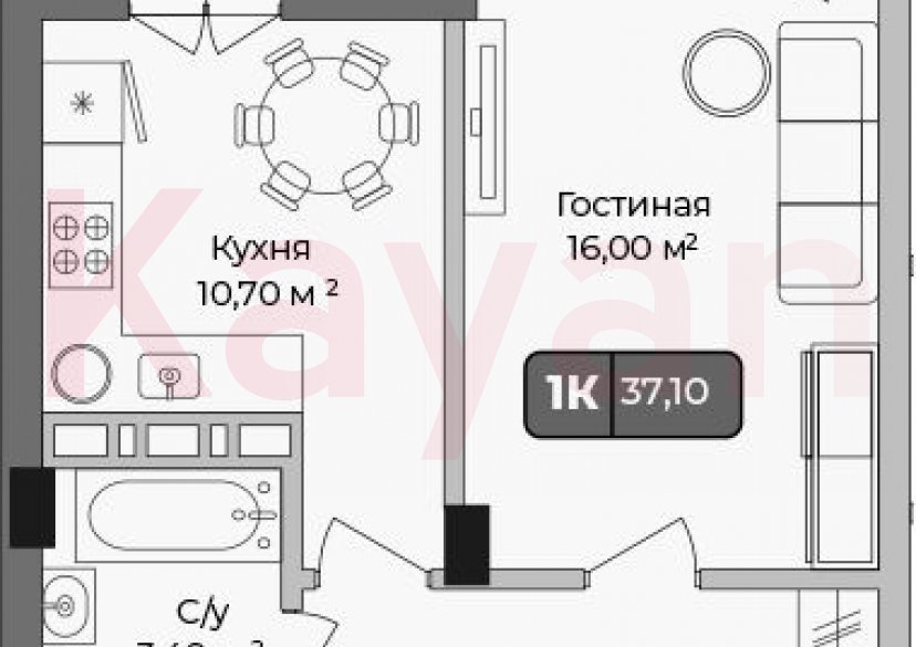 Продажа 1-комн. квартиры, 35.7 кв.м фото 0