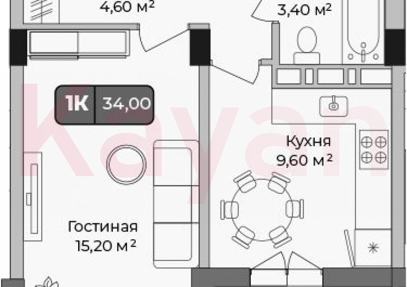 Продажа 1-комн. квартиры, 32.8 кв.м фото 0