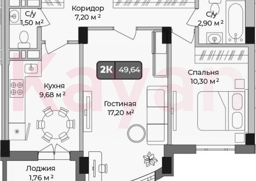 Продажа 2-комн. квартиры, 48.76 кв.м фото 0 Продажа 2-комн. квартиры, 48.76 кв.м фото 0