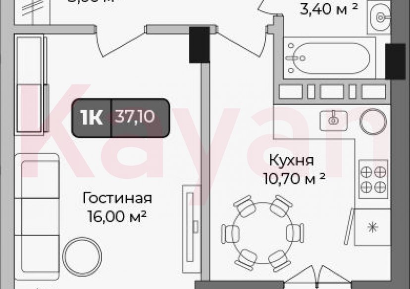 Продажа 1-комн. квартиры, 35.7 кв.м фото 0