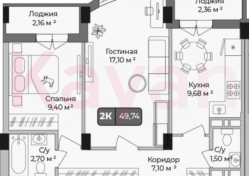 Продажа 2-комн. квартиры, 47.48 кв.м фото 0 Продажа 2-комн. квартиры, 47.48 кв.м фото 0