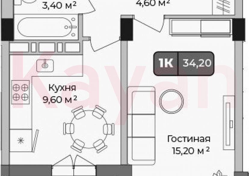 Продажа 1-комн. квартиры, 32.8 кв.м фото 0