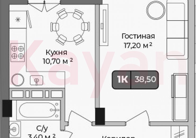 Продажа 1-комн. квартиры, 36.95 кв.м фото 0
