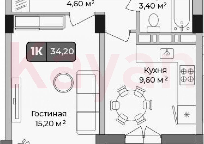 Продажа 1-комн. квартиры, 32.8 кв.м фото 0