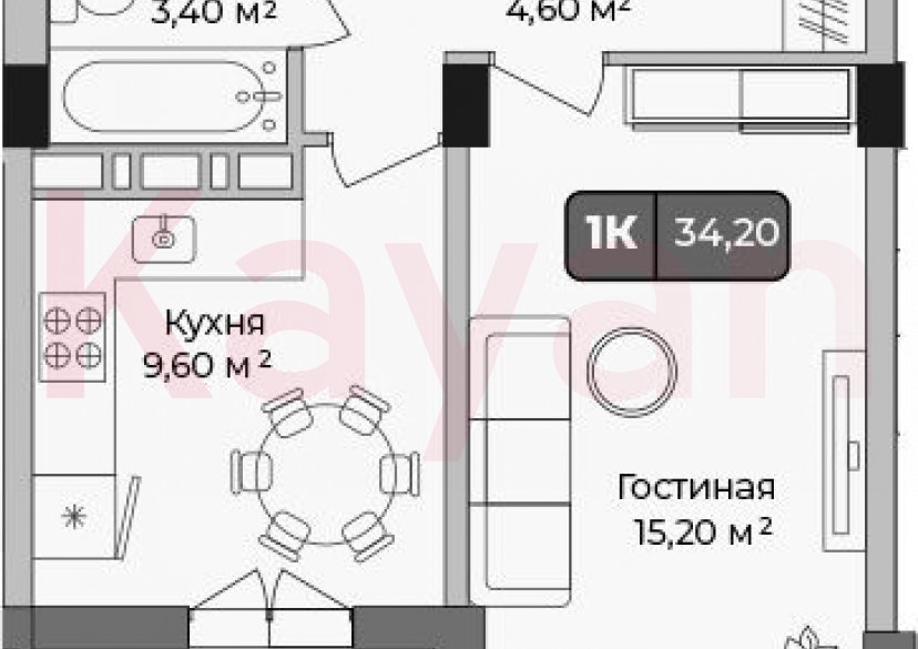 Продажа 1-комн. квартиры, 32.8 кв.м фото 0