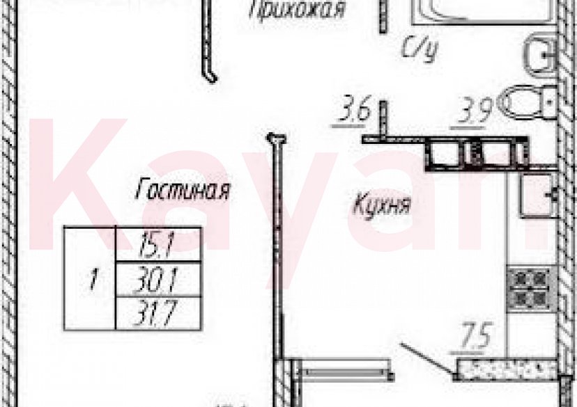 Продажа 1-комн. квартиры, 30.1 кв.м фото 0