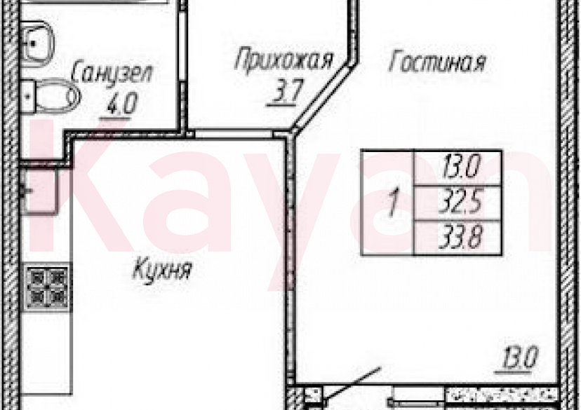 Продажа 1-комн. квартиры, 32.5 кв.м фото 0