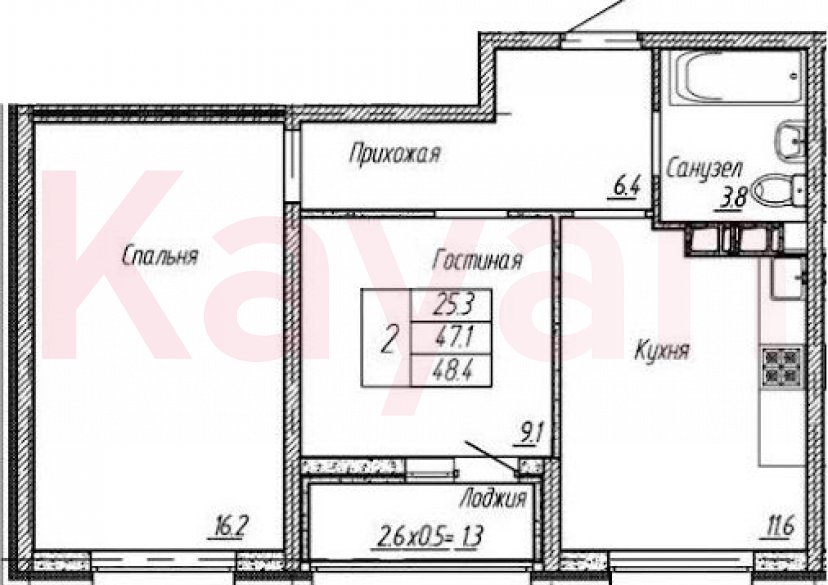 Продажа 2-комн. квартиры, 47.1 кв.м фото 0 Продажа 2-комн. квартиры, 47.1 кв.м фото 0