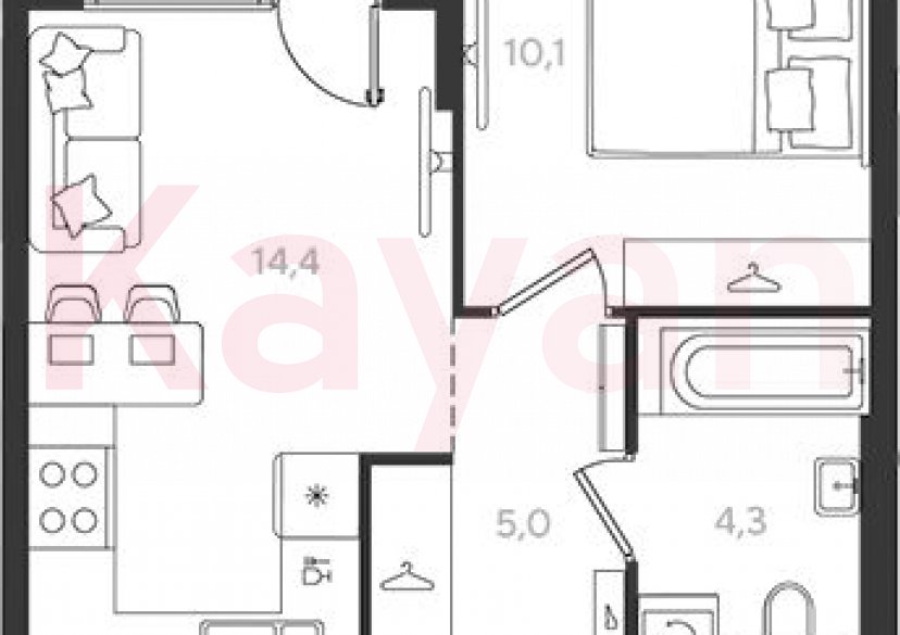 Продажа 1-комн. квартиры, 33.8 кв.м фото 0