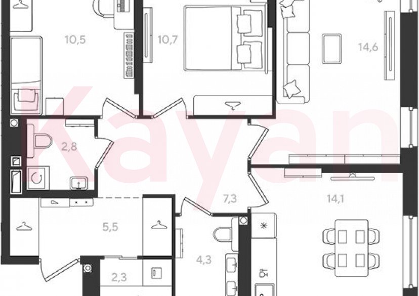 Продажа 3-комн. квартиры, 72.1 кв.м фото 0