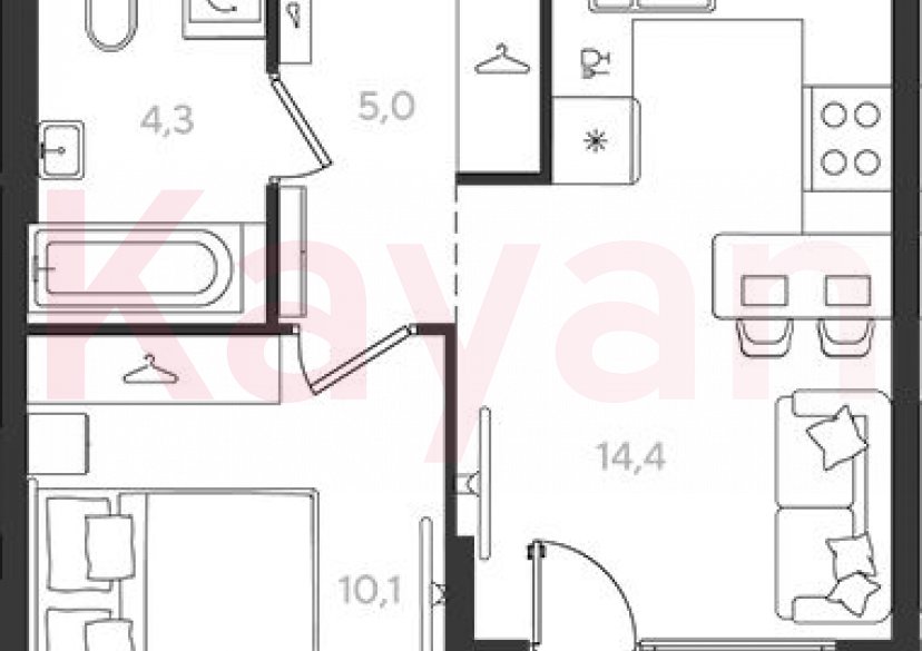 Продажа 1-комн. квартиры, 33.8 кв.м фото 0